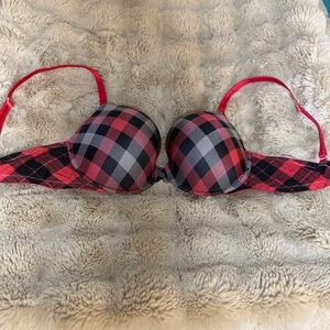 Victoria's Secret Red and Black Plaid Bra